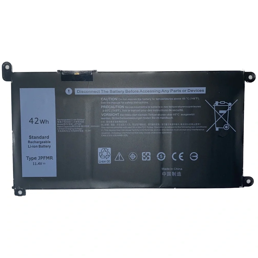Li-Ion Laptop Battery WDX0R 42Wh 11.4V for Dell Inspiron/Latitude/Vostro